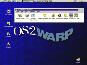 OS/2 Warp 4 desktop.